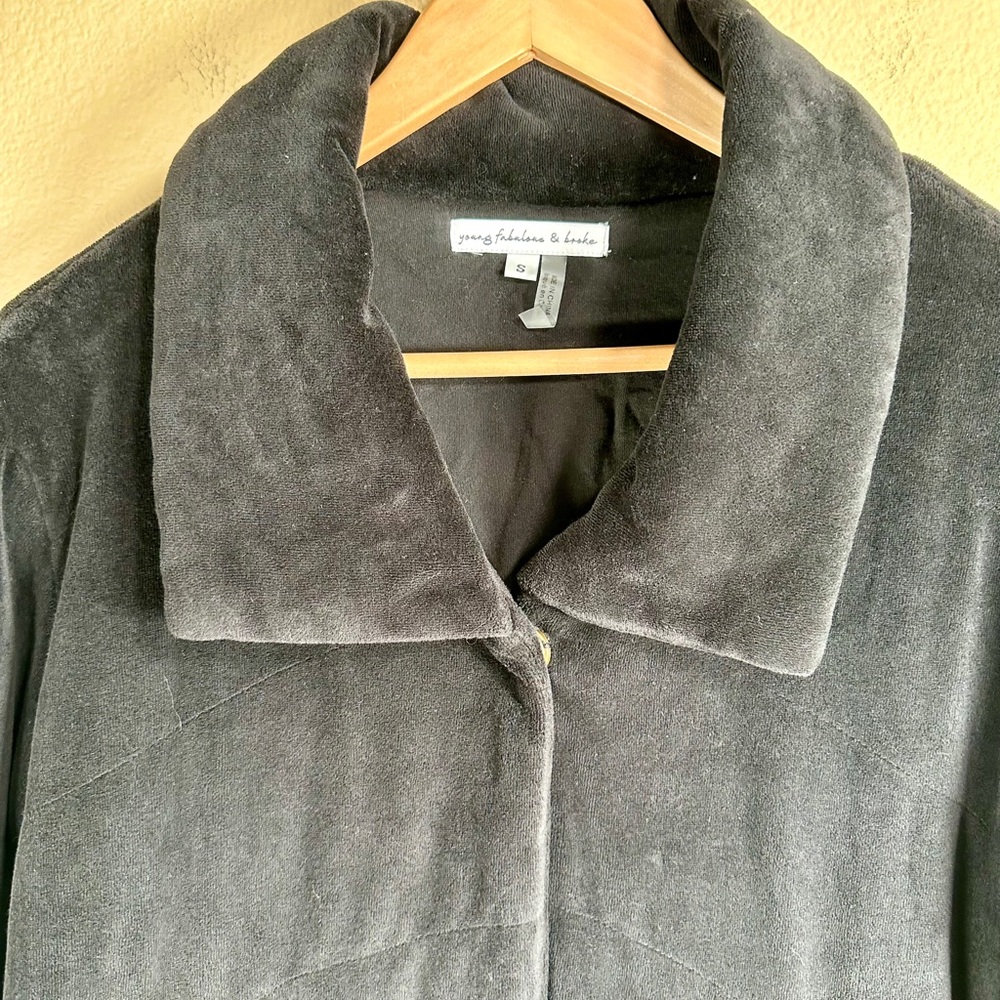 Young Fabulous & Broke FYB Velvet Velour Flurry Jacket Black - Picture 3 of 6